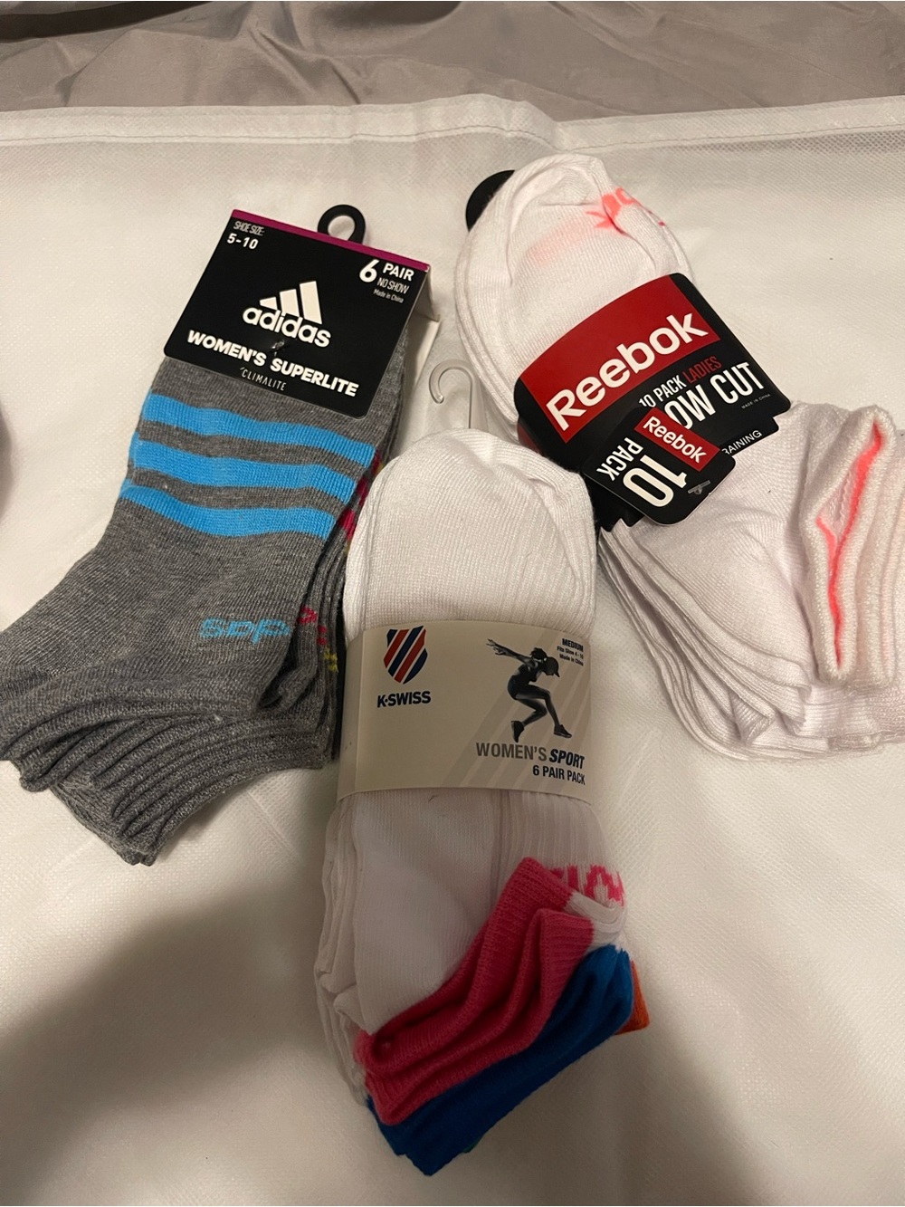 Adidas, Reebok, K-Swiss  Women's Size small Low-Cut Socks
